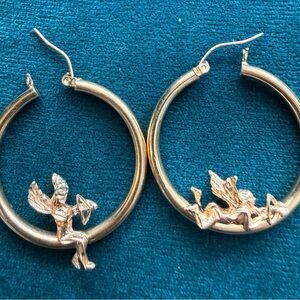 Gold Fairy Hoop Earrings